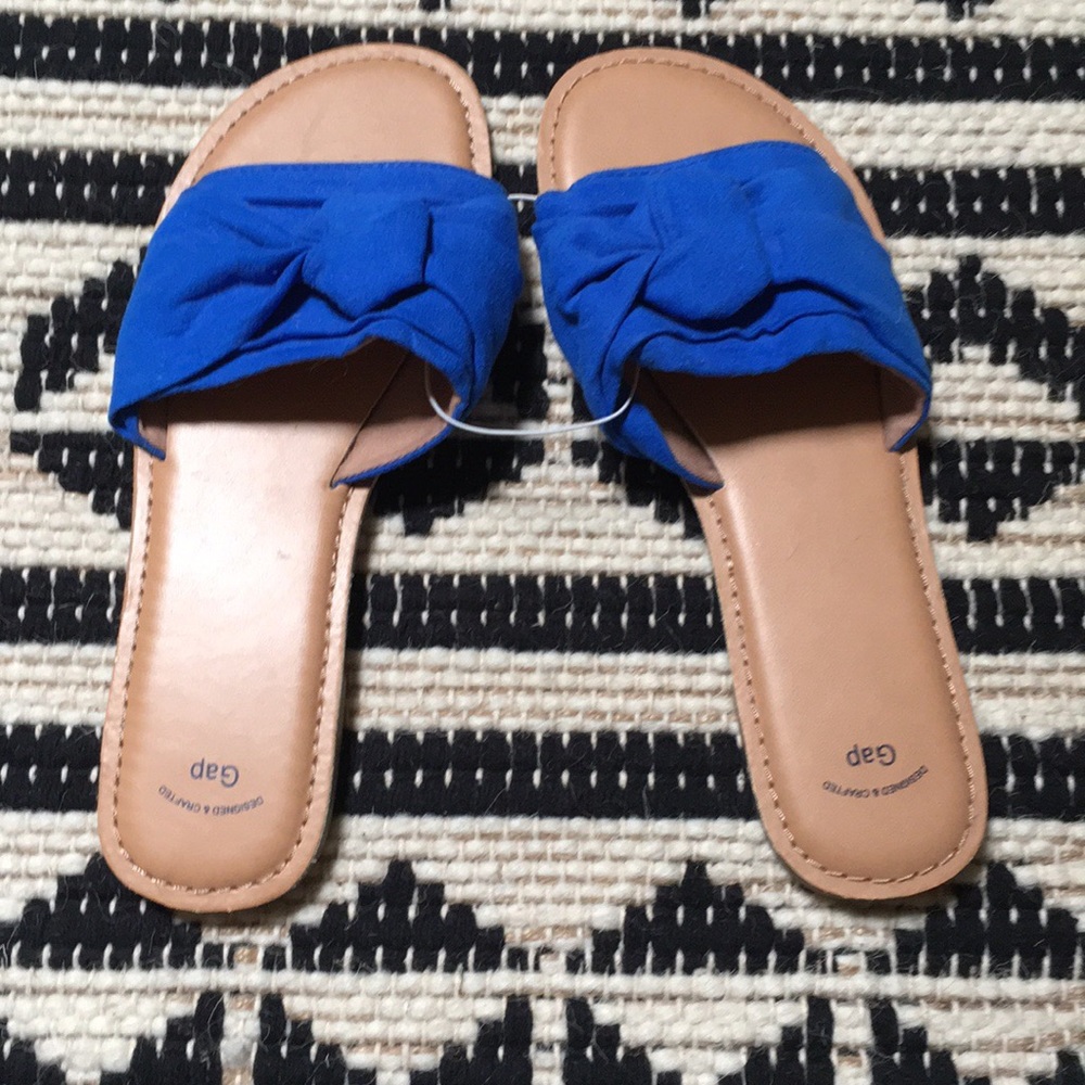 New Blue GAP Textile Sandals Slides Women's Size 9